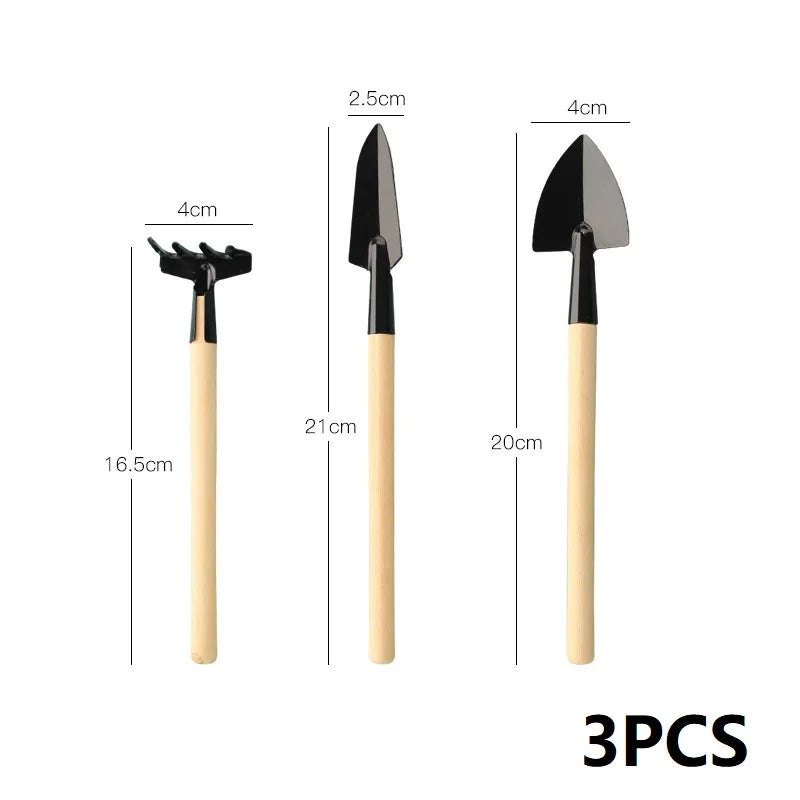 3PCS Planting Tools Mini Digging Weeding Garden Tool Set for Indoor Flower Pot Cactus Vegetables Small Plants Garden BZQ01