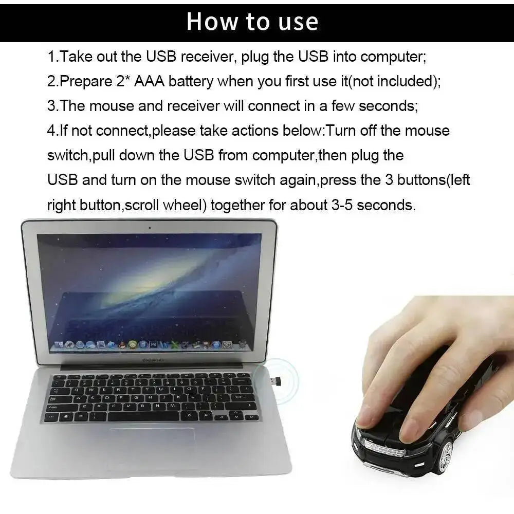 Portable Multiple Vehicle-Shaped Wireless Mouse Ergonomcis Mute Keys Optical Mause For Desktop Notebook Accessories Kids Gifts