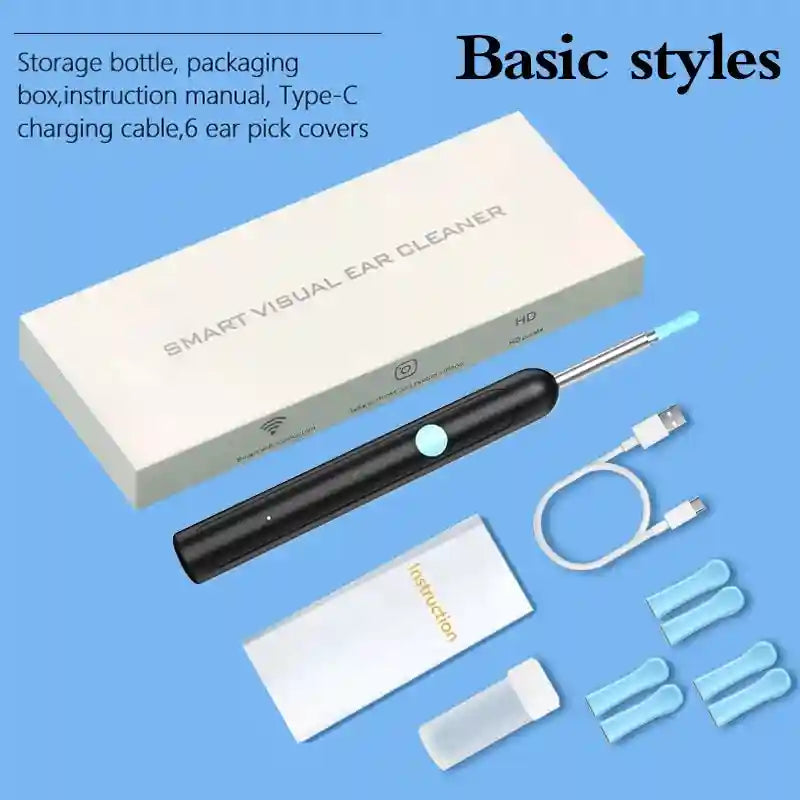 Digital Otoscope Ear Wax Cleaner with HD Camera - Tidesmit Relaxation Treatment Black Standard Tidesmit