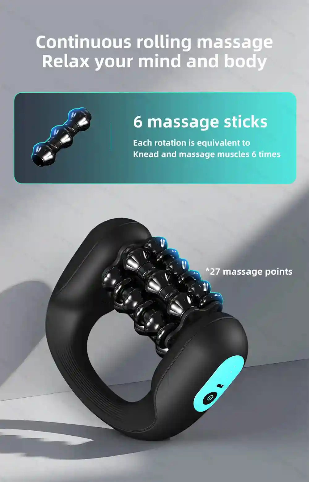 Electric Massage Roller | 3-Speed Deep Tissue Muscle Recovery Device Massage Roller Tidesmit