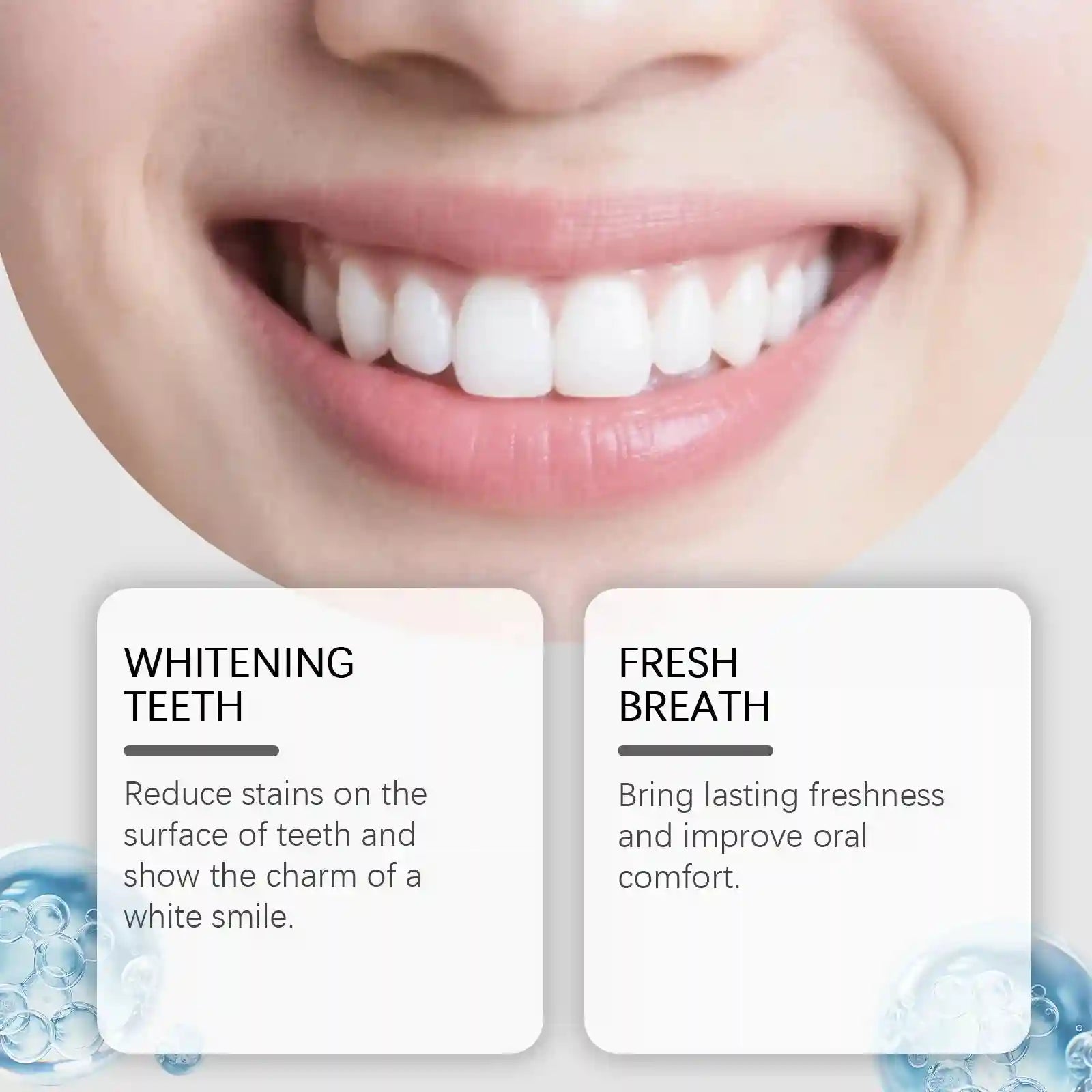 Tidesmit mint whitening toothpaste for removing dental stains, plaque, and bad breath for a fresh smile.