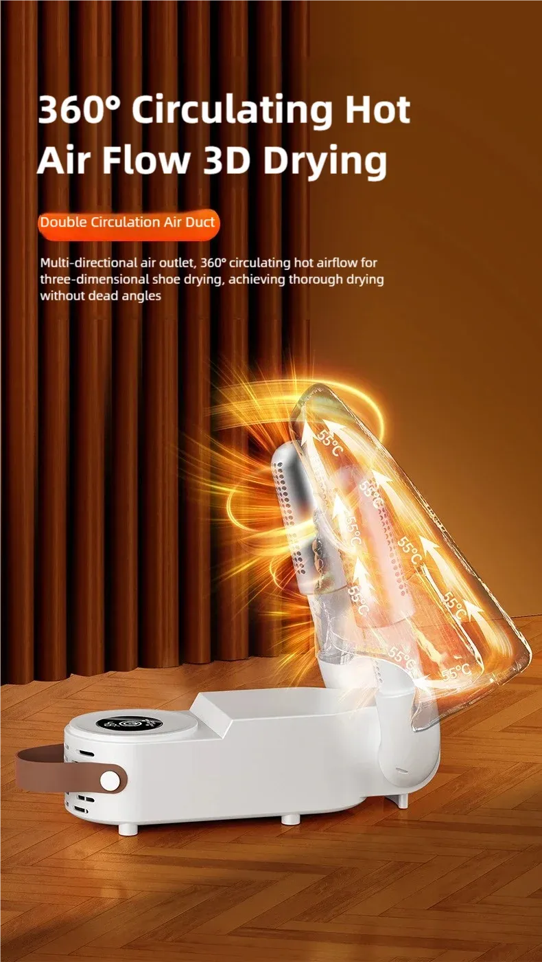 Tinsol Foldable Touch Screen Shoe Dryer 130W 220V