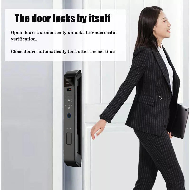 WIfi Tuya APP Remote Unlock Voice Intercom 3D Face Recognition Smart Door Lock With Camera Fingerprint Password Digitl Door Lock