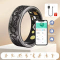 Smart Health Ring Fitness Tracker - Waterproof Biometric Monitor Black Tidesmit