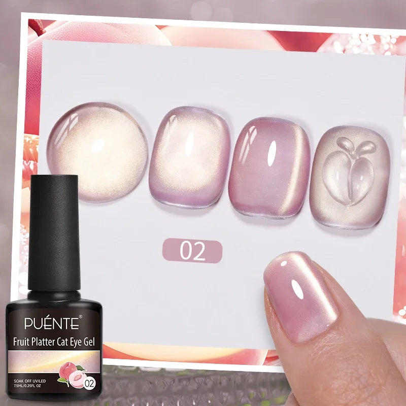 Cat Eye Magnetic Gel Polish 7.5ml - Professional Long-Lasting Nail Art Permanent Makeup Machines Fruit Platter Cat 02
