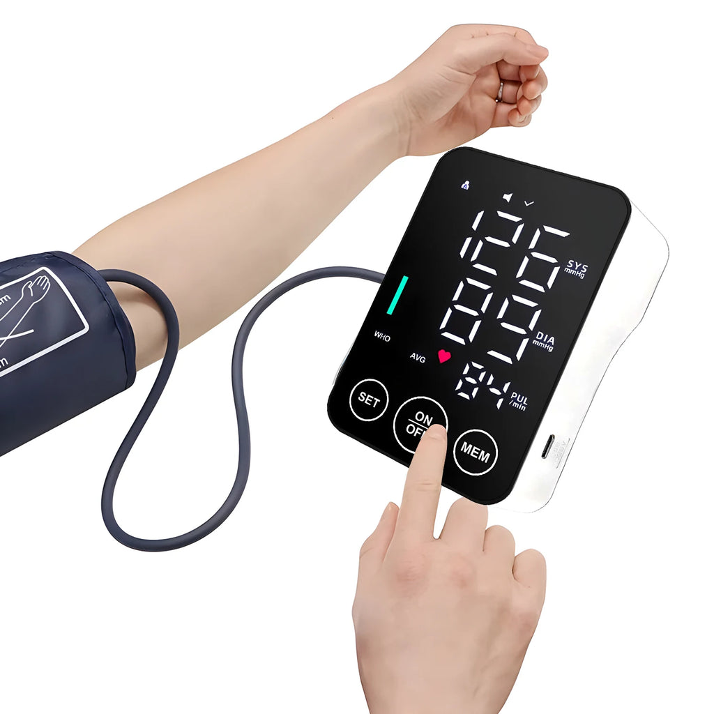 Blood Pressure Machine, Automatic Digital Upper Arm Blood Pressure Monitor with Adjustable Large Cuff