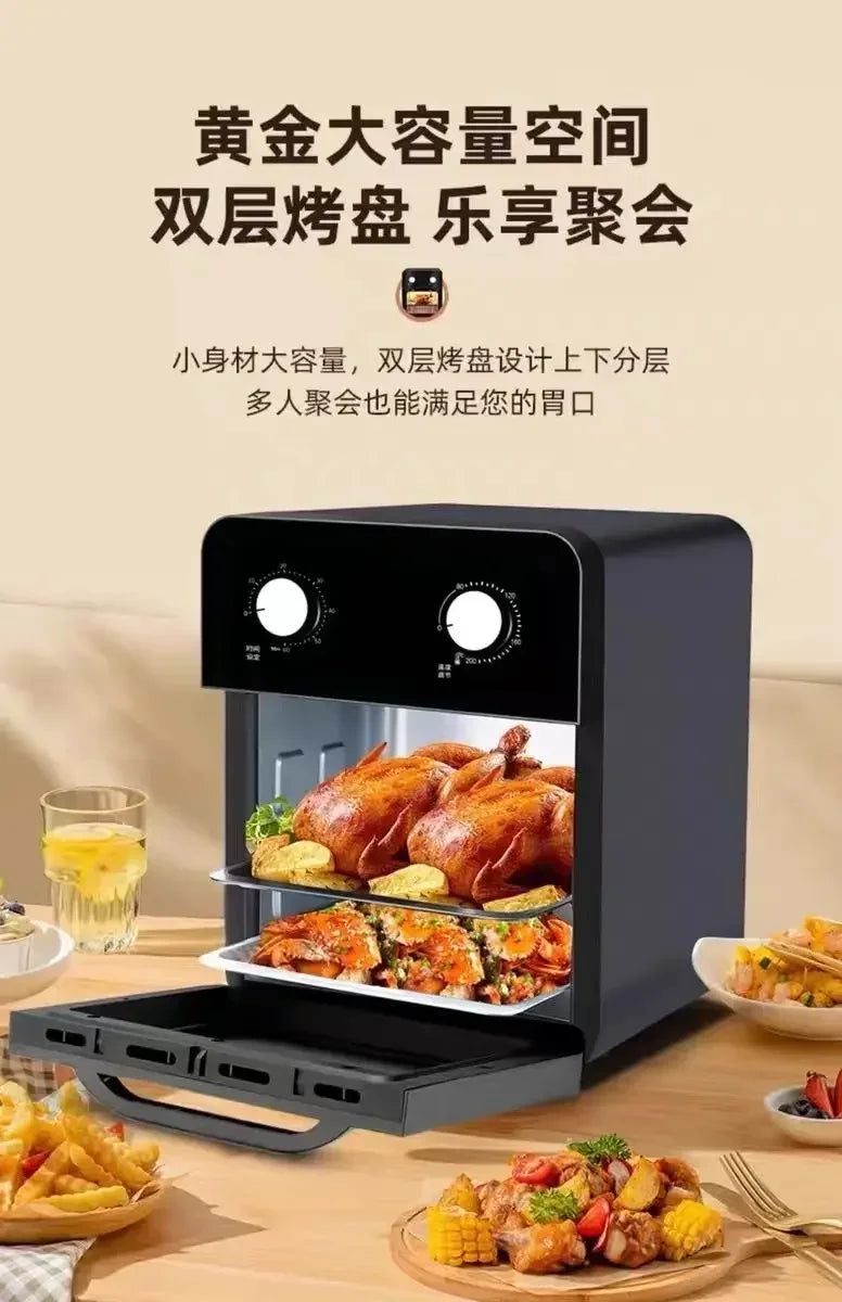 【hot item】Air Fryer Oven Steam Tender Baking Air Oven All-in-one Machine Visible 24 Large Capacity Six-in-one