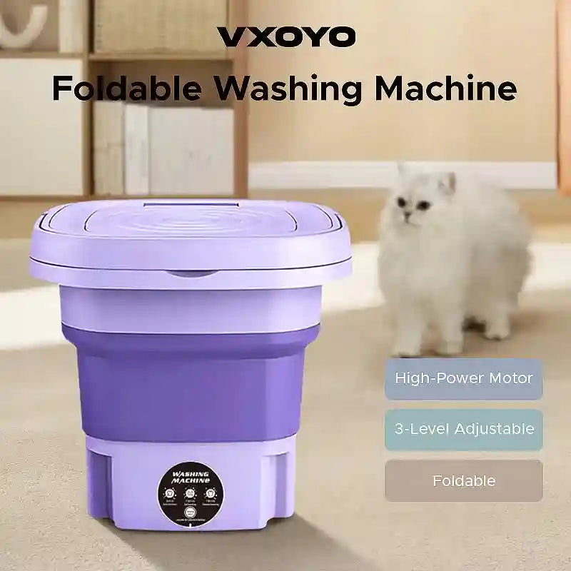 Tidesmit 8L foldable portable washing machine for underwear and socks showing compact bucket design for travel.