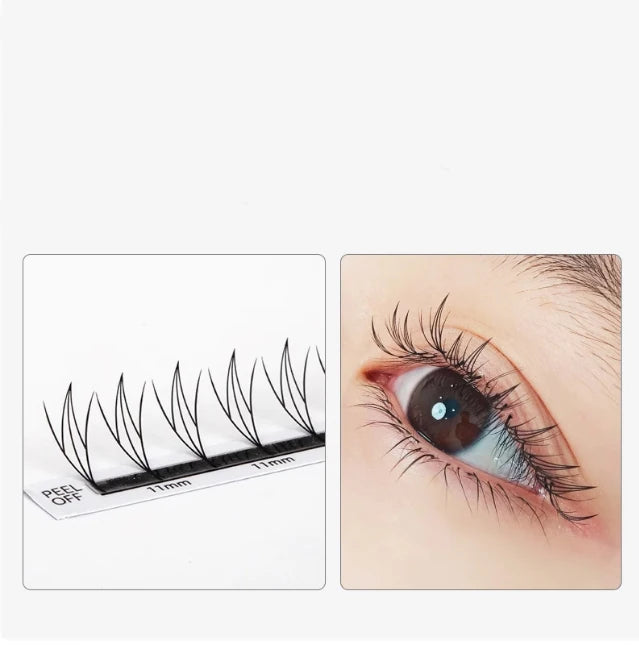 Manga Feather Spire Eyelash Extensions, 0.07mm D Curl Faux Lashes False Eyelashes Elf Tidesmit