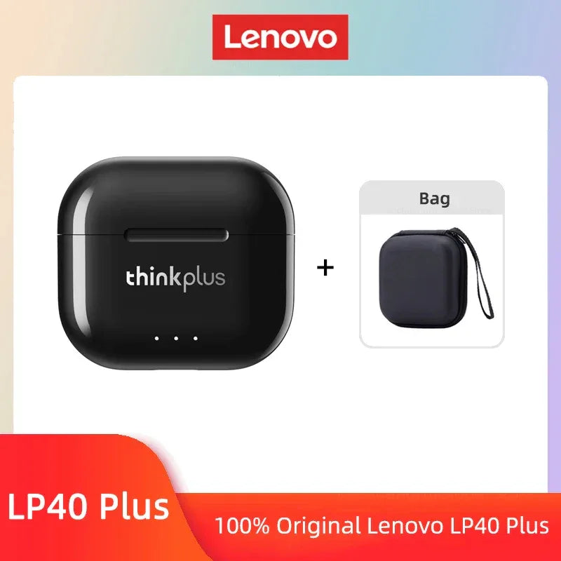 Lenovo LP40 II TWS Wireless Bluetooth Earphones by Tidesmit Black Bag Tidesmit