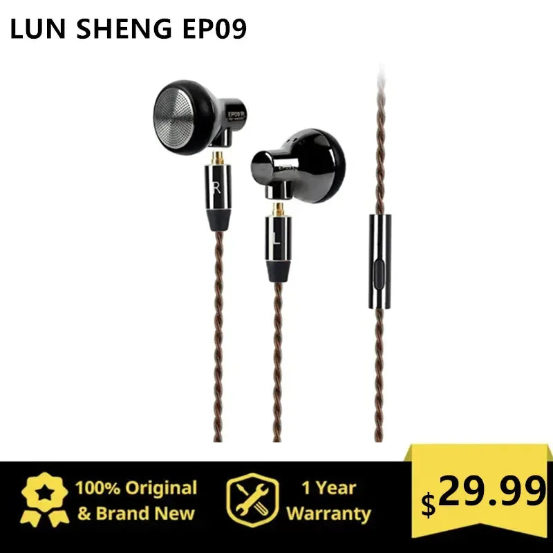 HiFi Wired Earbuds 15.4mm Flat-Head with Mic - Tidesmit EP09 Tidesmit