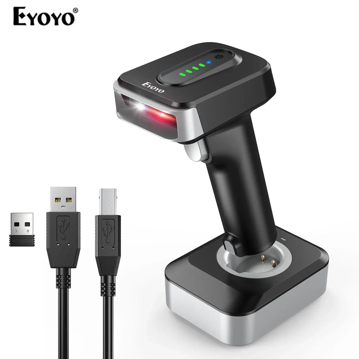 Eyoyo Blueooth Wireless 2D Barcode Scanner and Wired QR Barcode Reader PDF417 Automatic Sensing for Pos Scanning