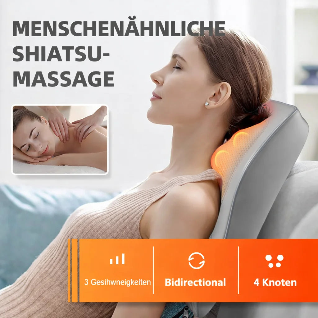 Shiatsu Neck Massage Pillow with Heat Therapy - EU Standard Back Massage Instrument Tidesmit