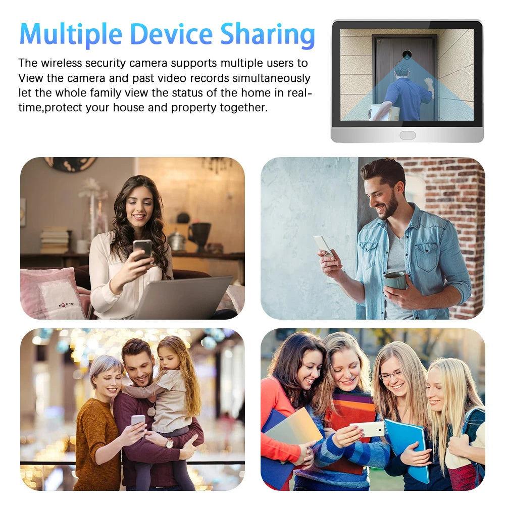 Tuya Smart Security Home Digital Door Peephols With 4.3inch Screen 3MP Wireless 2.4G Wifi Video Eye Door Camera Built-in Mic