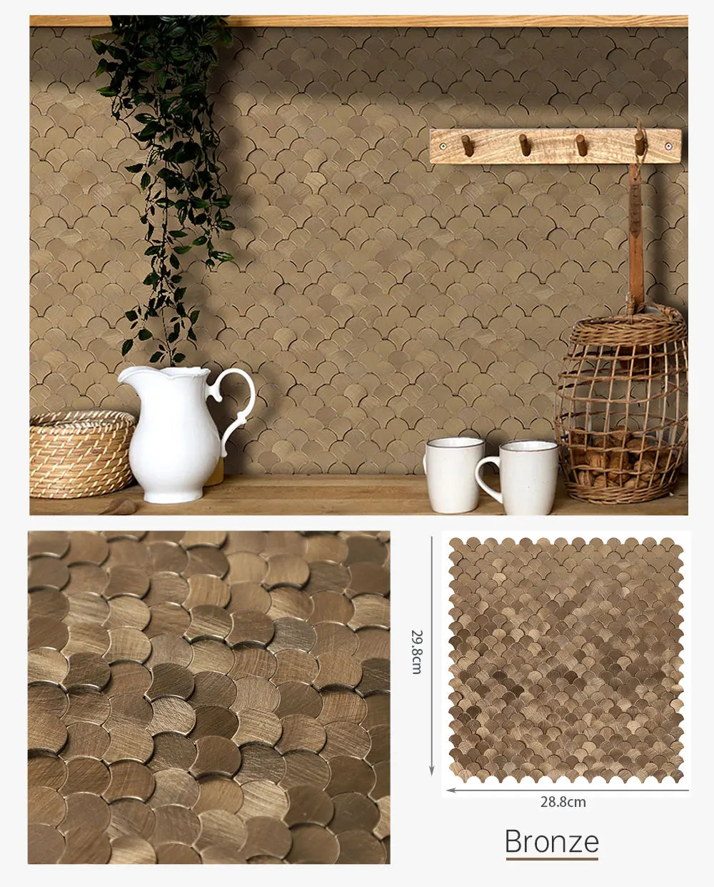 3D Fan-Shaped Peel and Stick Backsplash Self Adhesive Wall Tiles Kitchen Decor Stick on Tiles Backsplash