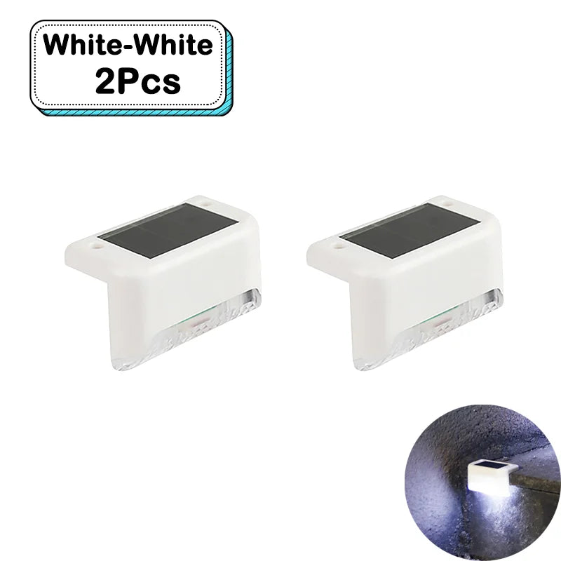 Outdoor Solar Step Lights Warm White LED Waterproof Stair Path Lighting for Garden Patio Fence Balcony Decoration Solar Power