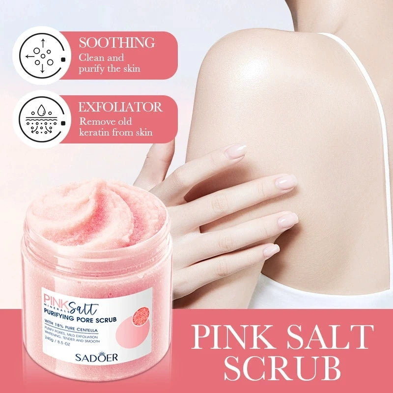 Himalayan Pink Salt Body Scrub – Natural Exfoliating Moisturizing Cream Scrubs Treatments Tidesmit