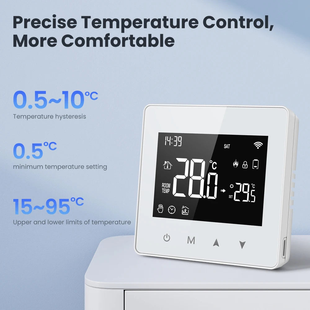 AVATTO WiFi Zigbee Thermostat Smart Home Battery powered Temperature Controller For Gas Boiler works with Tuya Alexa Google home