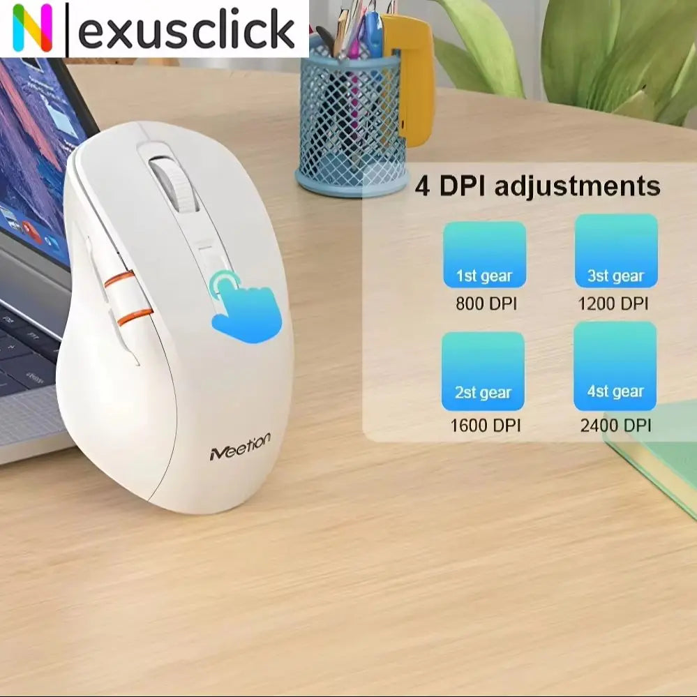 Ergonomic Dual-Mode Wireless Slient Office Mouse 2.4G/BT 5.1 DPI Adjustable Optical Mouse With Scroll Wheel For PC Computer