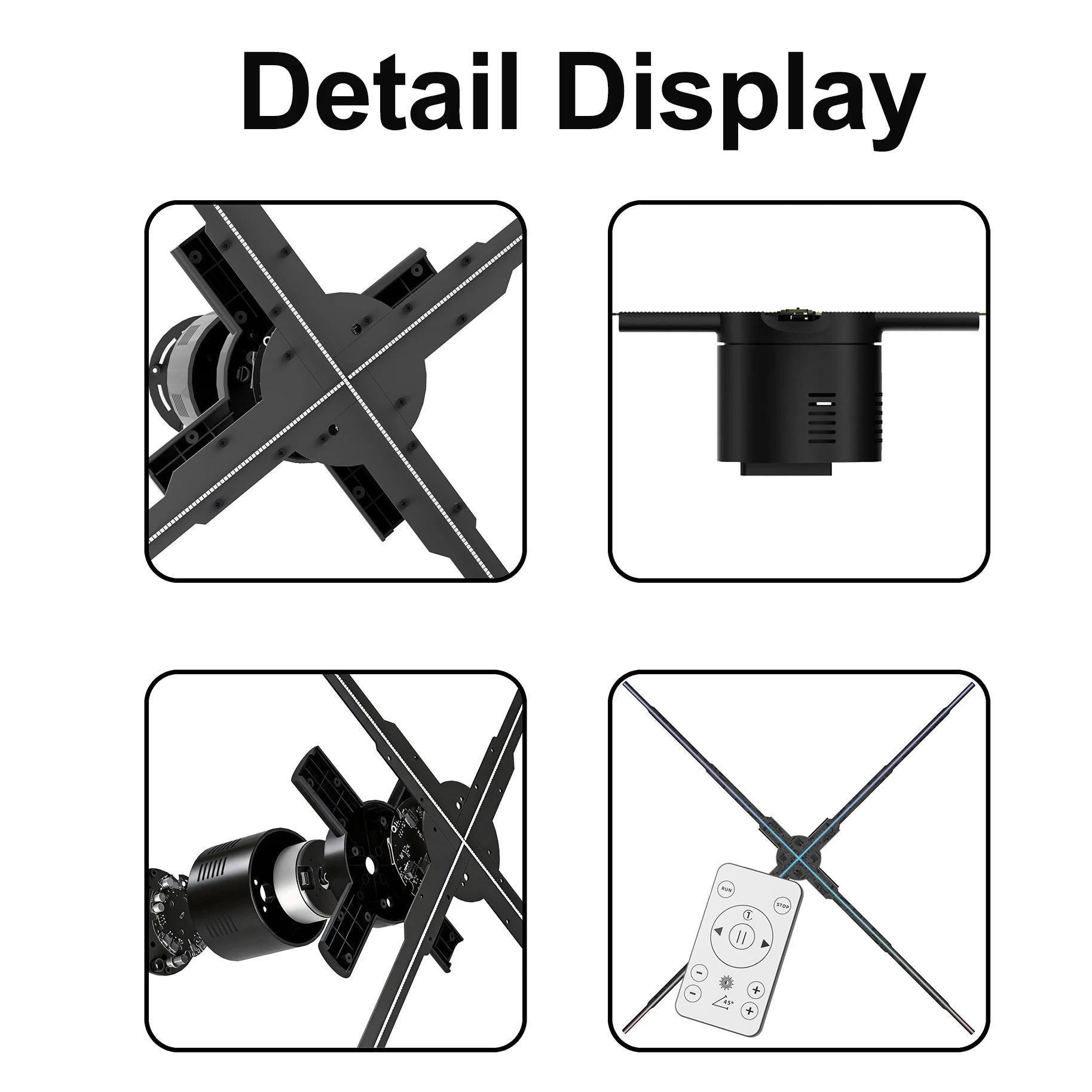 Ultra HD 65cm 100cm 3D Fan Hologram Projector Holographic Advertsing Lights LED Sign Lamp Support Cloud Controll WIFI Display