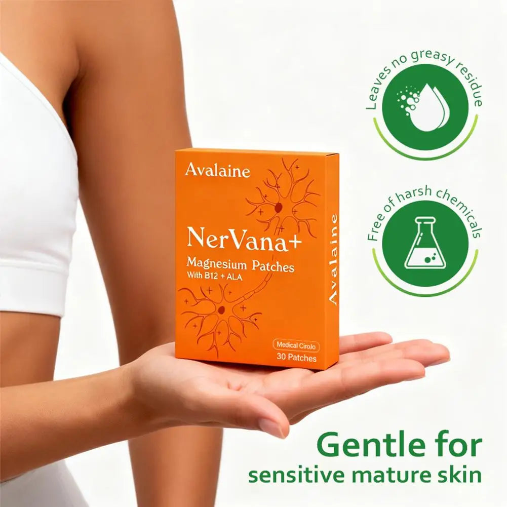 Avalaine NerVana+ Magnesium Patches 1/3/5/10pcs With B12 ALA Body Care Relaxation Support Patches Natural Calming Relax Aid