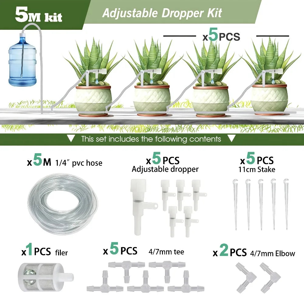 Garden Drip Irrigation Kit with Regulating Valve Potted Plant Watering Device 4/7mm Hose Watering Saving Micro Dripper Greenhous