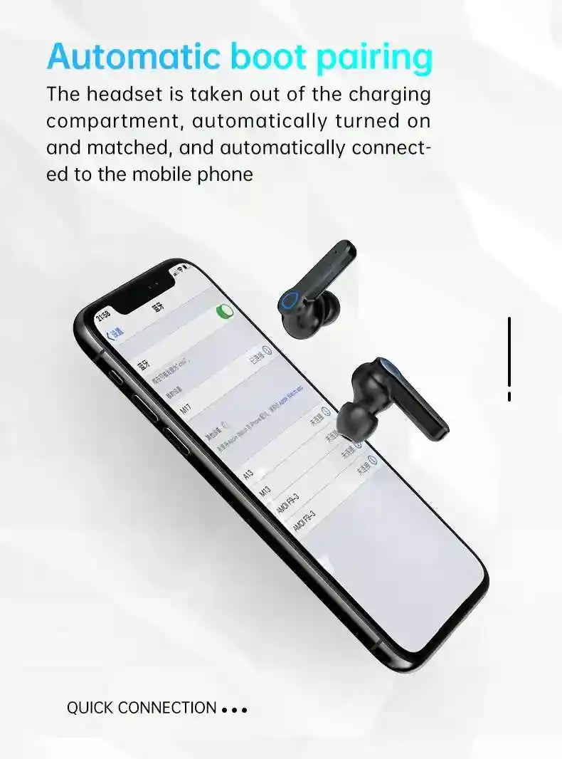 Wireless Bluetooth Gaming Earbuds with Active Noise Cancellation - Black Tidesmit