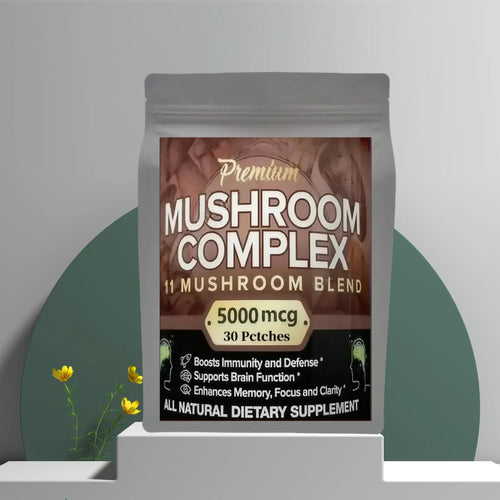 Lion's Mane Mushroom Transdermal Patches 11-blend supplement, alternative to mushroom coffee for focus and brain support.