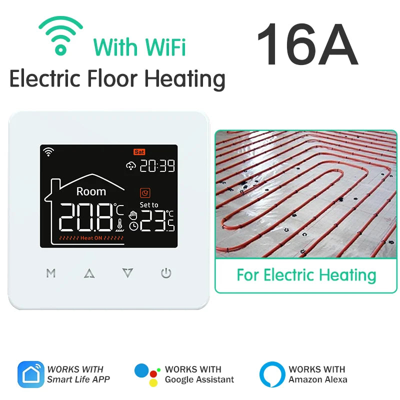 WiFi Smart Thermostat for Electric & Water Floor Heating | Tidesmit Electric Heating Tidesmit