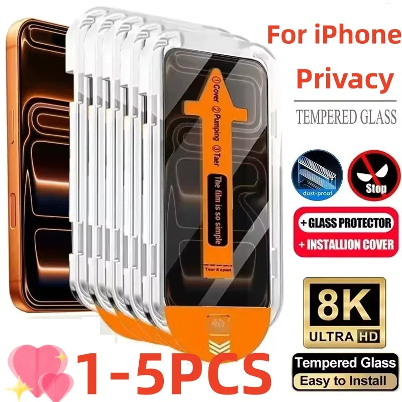 Anti-Spy Screen Protector for iPhone 17 Pro Max - 9H Tempered Glass FCFK Tidesmit