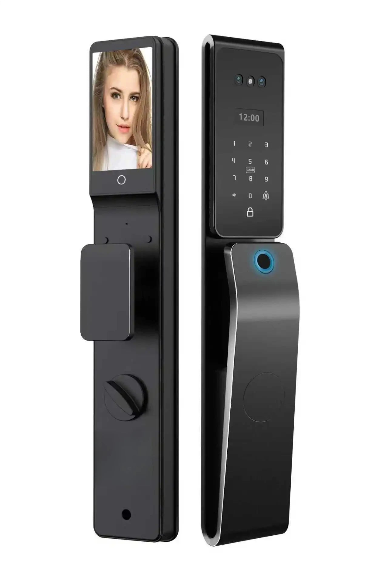 Tuya App Smart Lock with HD Camera Monitoring Face Recognition Multi-language Voice Multi-function Security Door Lock for Home