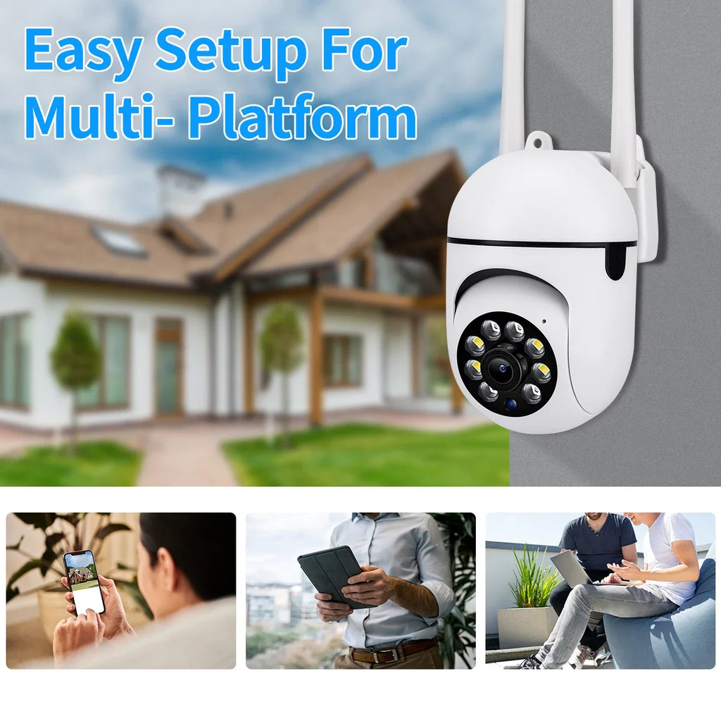8MP Wifi Surveillance Camera Wireless Security PTZ IP Camera Color Night Vision AI Human Tracking CCTV Camera 4X Digital Zoom