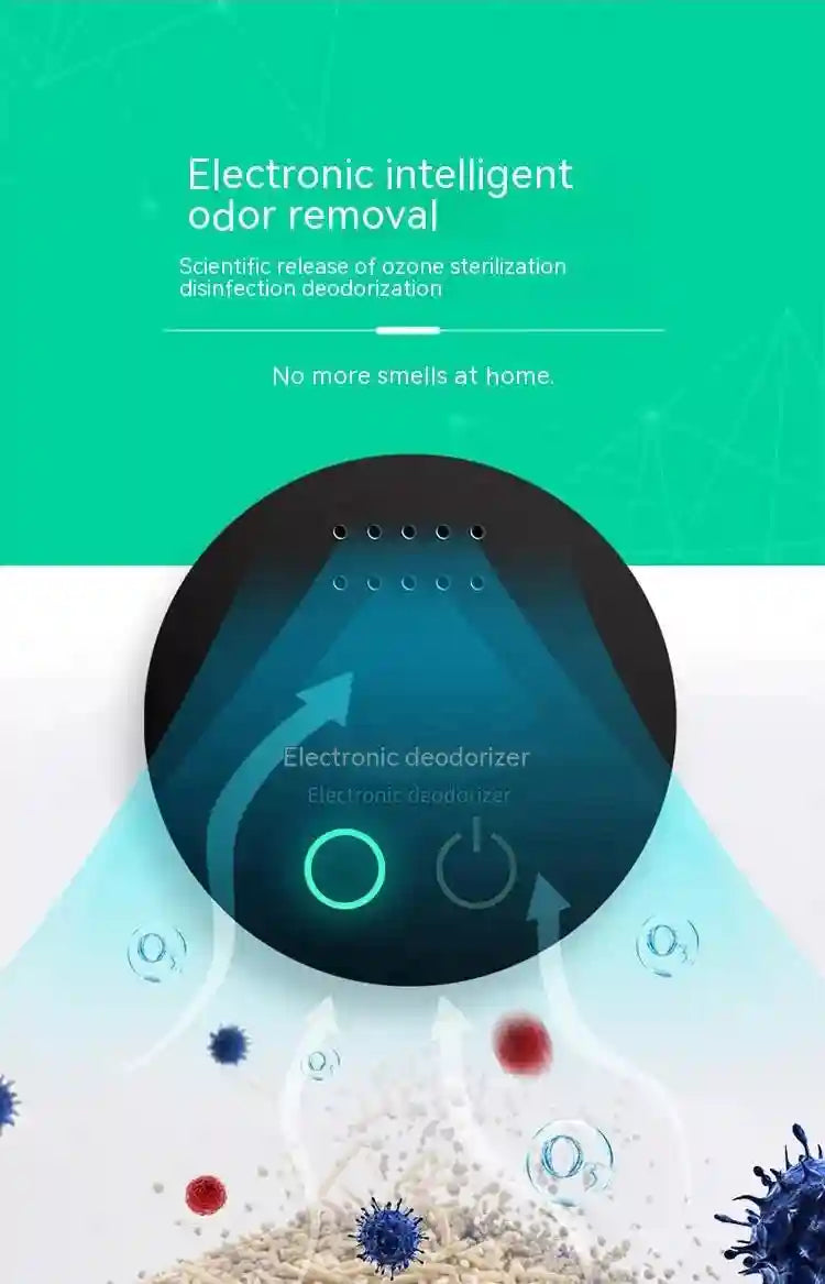 Tidesmit portable intelligent ozone air purifier showing compact design for disinfecting shoe cabinets and pet nests