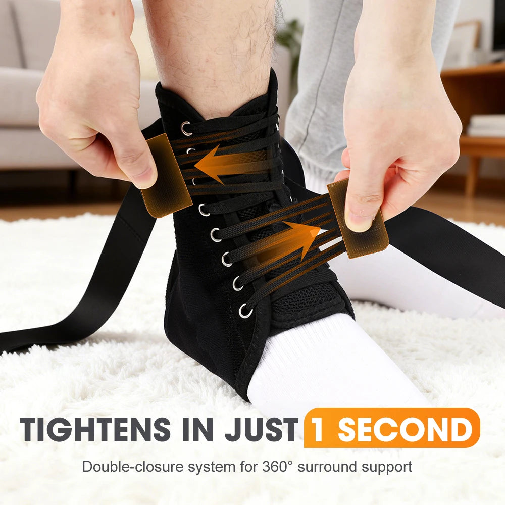 Foot Ankle Support Brace for for Arthritis Tendonitis Sprain Injuries with Side Stabilizers Women Men 360° Protect Foot Brace