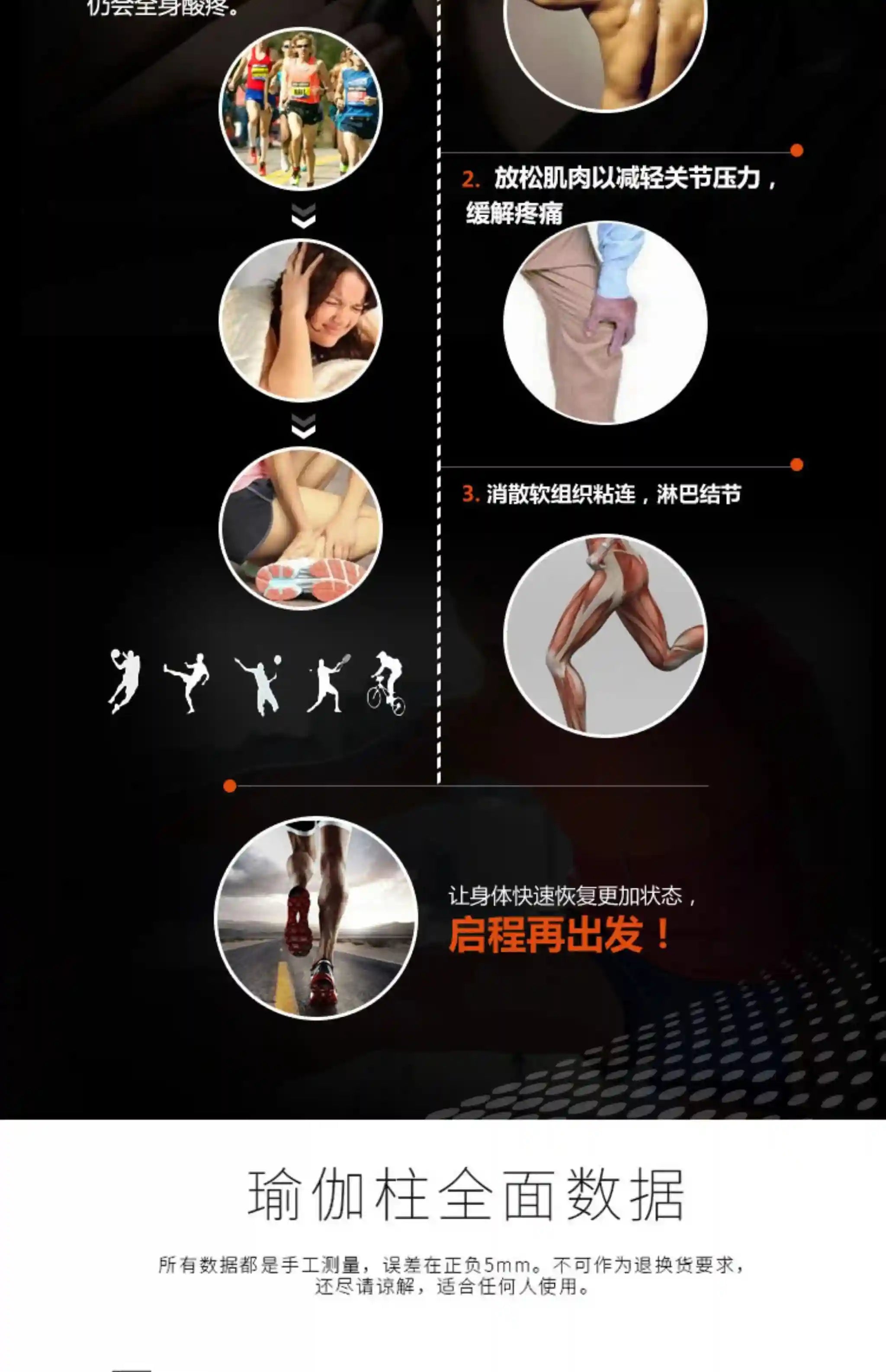 Muscle Massage Roller for Deep Tissue Back Pain Relief - Tidesmit Massage Roller Tidesmit