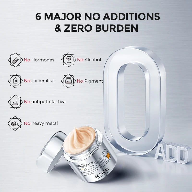 120G NING Overnight Repair Face Mask Astaxanthin Organic Antioxidant DNA Repair Niacinamide Brightening Anti-Aging Hydrating