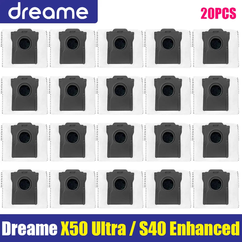 Tidesmit replacement parts set for Dreame X50 Ultra and S40 including main roller, side brush, filter, and mop pads.