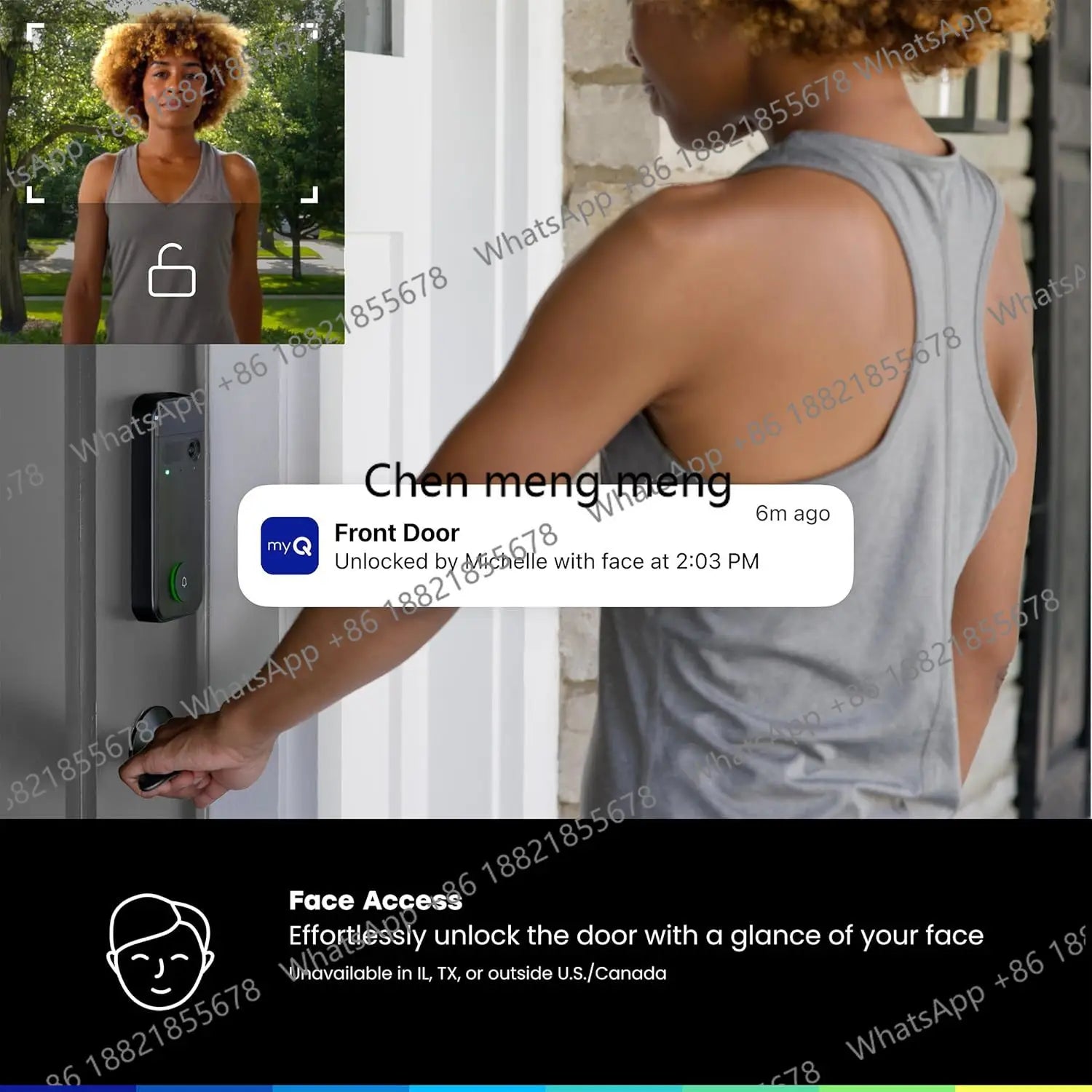 3-in-1 Smart Lock with 2K Video Doorbell Camera, Face & Fingerprint Access, Color Night Vision & Two-Way Audio