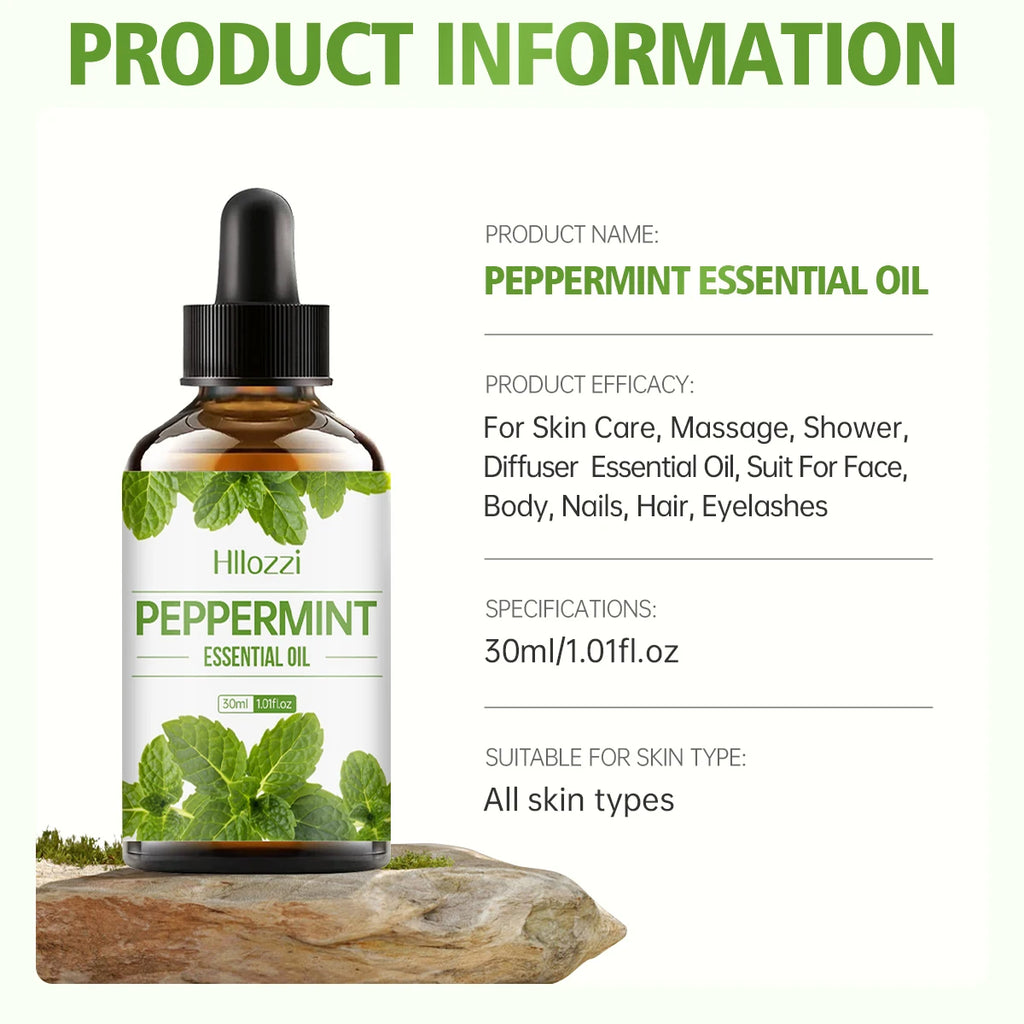 Tidesmit peppermint essential oil for aromatherapy, car diffusers, and hydrating candle fragrance, 30ml to 100ml.