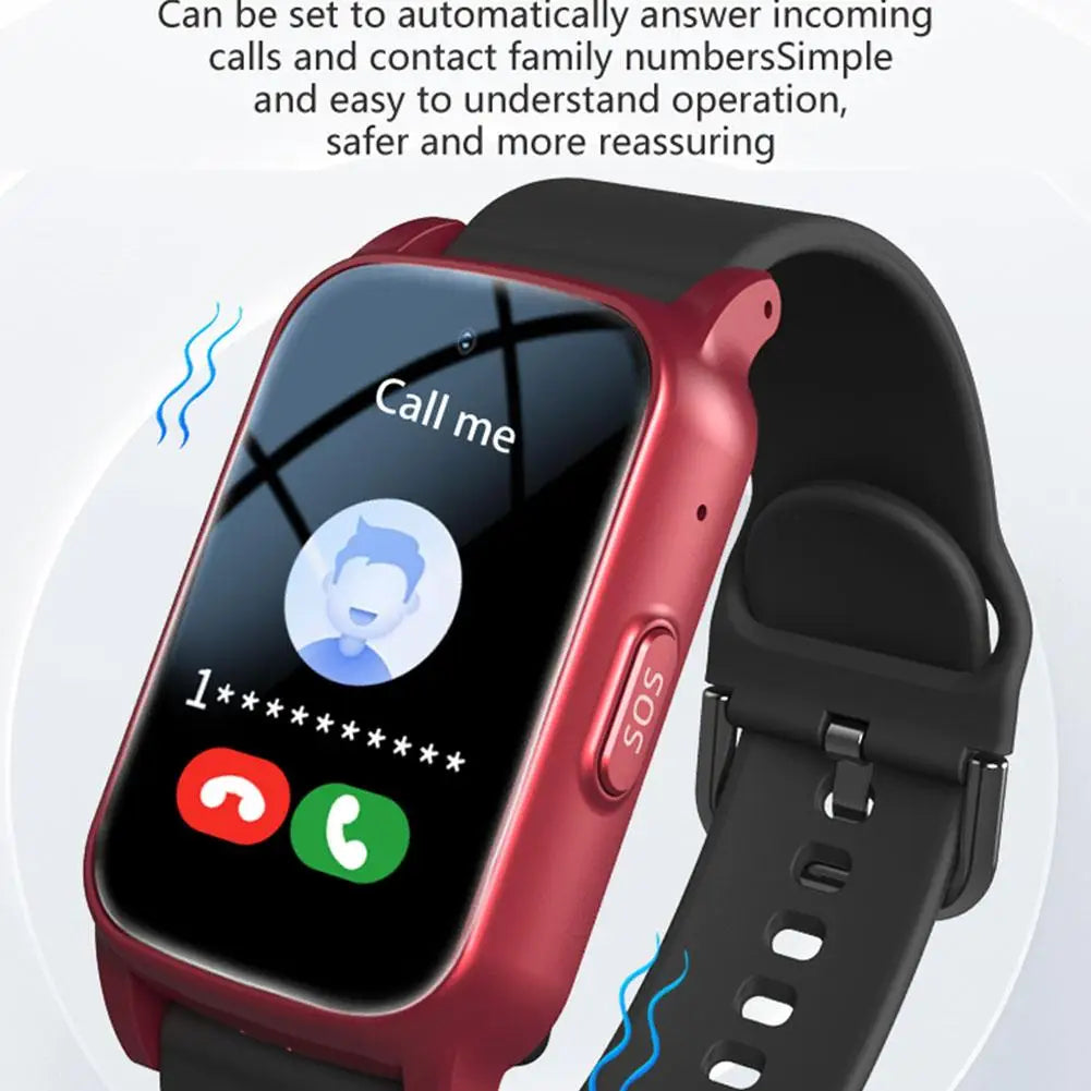 Elderly Smart Watch With Fall Detection GPS Tracking SOS Alert HD Video Call Waterproof Fitness Heart Rate Monitor For Seniors