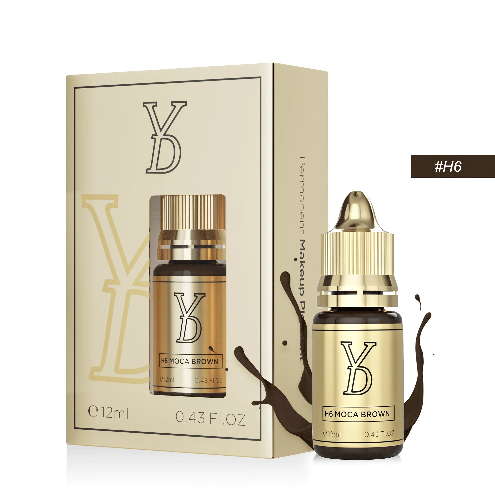 Microblading Pigment Ink Set - 8-Piece Professional Fluid Cream Permanent Makeup Machines H6 MOCA BROWN Tidesmit