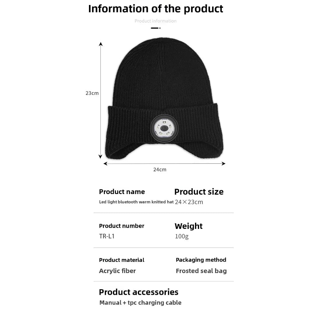Bluetooth Beanie Hat with Stereo Speakers - Washable Wireless Headset Tidesmit
