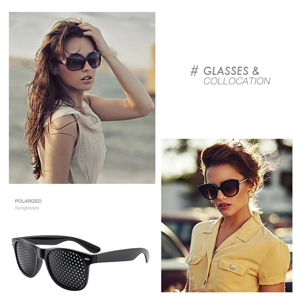 Pinhole Glasses for Eye Strain Relief - Vision Training Aid (6 Colors) Tidesmit