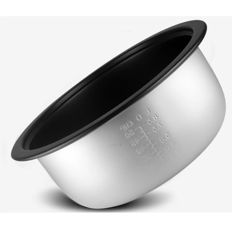 Commercial rice cooker lid with black rim and gray inner cover