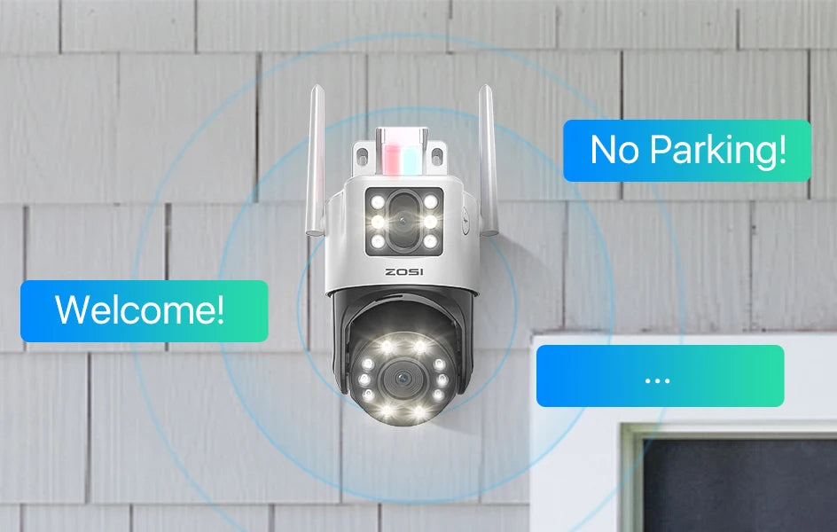 ZOSI C298 8MP/4MP Dual-Lens Wired WiFi PTZ Security Camera Outdoor Wide Angle 8X Hybrid Zoom AI Detection 360 Surveillane Camera