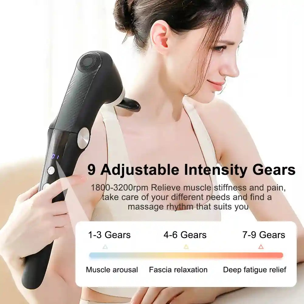 Fascia Massage Gun with Extended Handle - Deep Tissue Muscle Recovery Fascia Gun Tidesmit