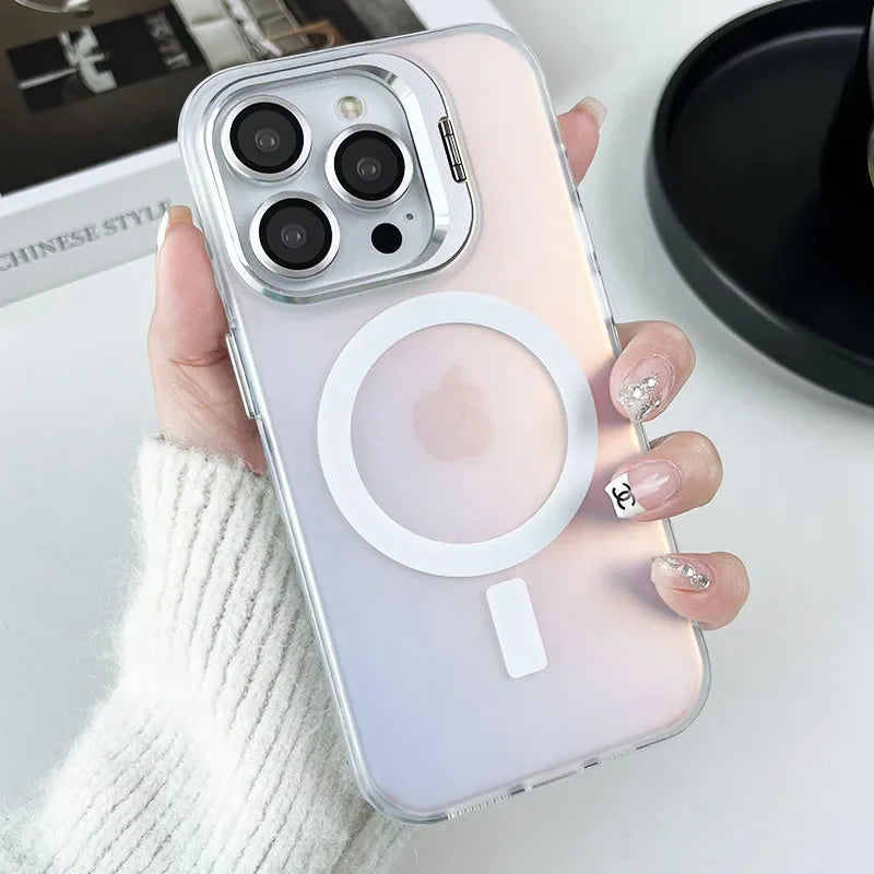 Magnetic Color Changing iPhone Case with Integrated Lens Protection White Tidesmit