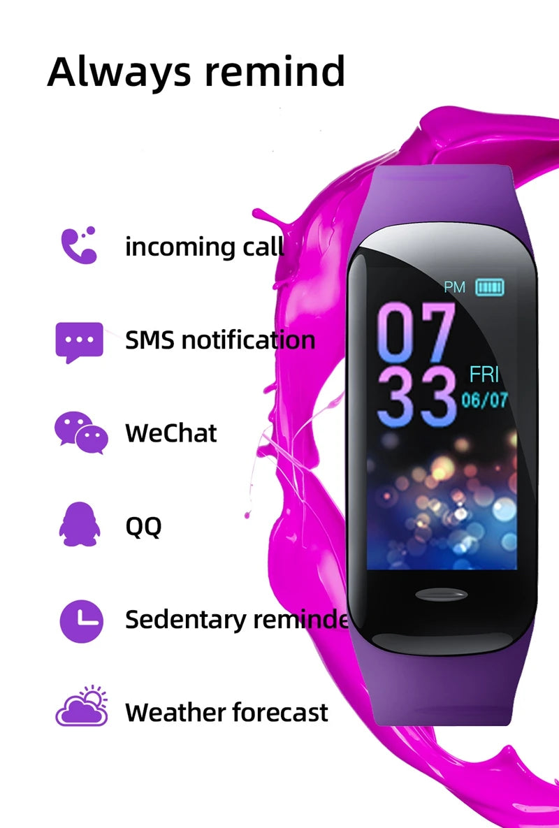C1 Plus Smart Watch Fitness Tracker Bluetooth Heart Rate Blood Pressure Monitor Step Counting Sports Bracelet for Men Women 2026