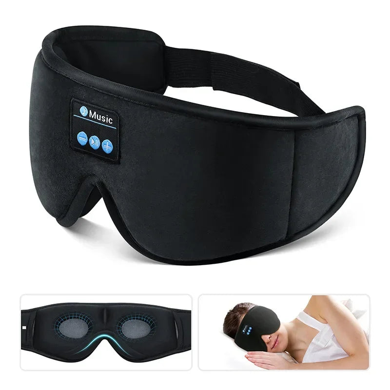 Bluetooth Sleep Headphones Mask - 3D Ergonomic Wireless Eye Cover Tidesmit