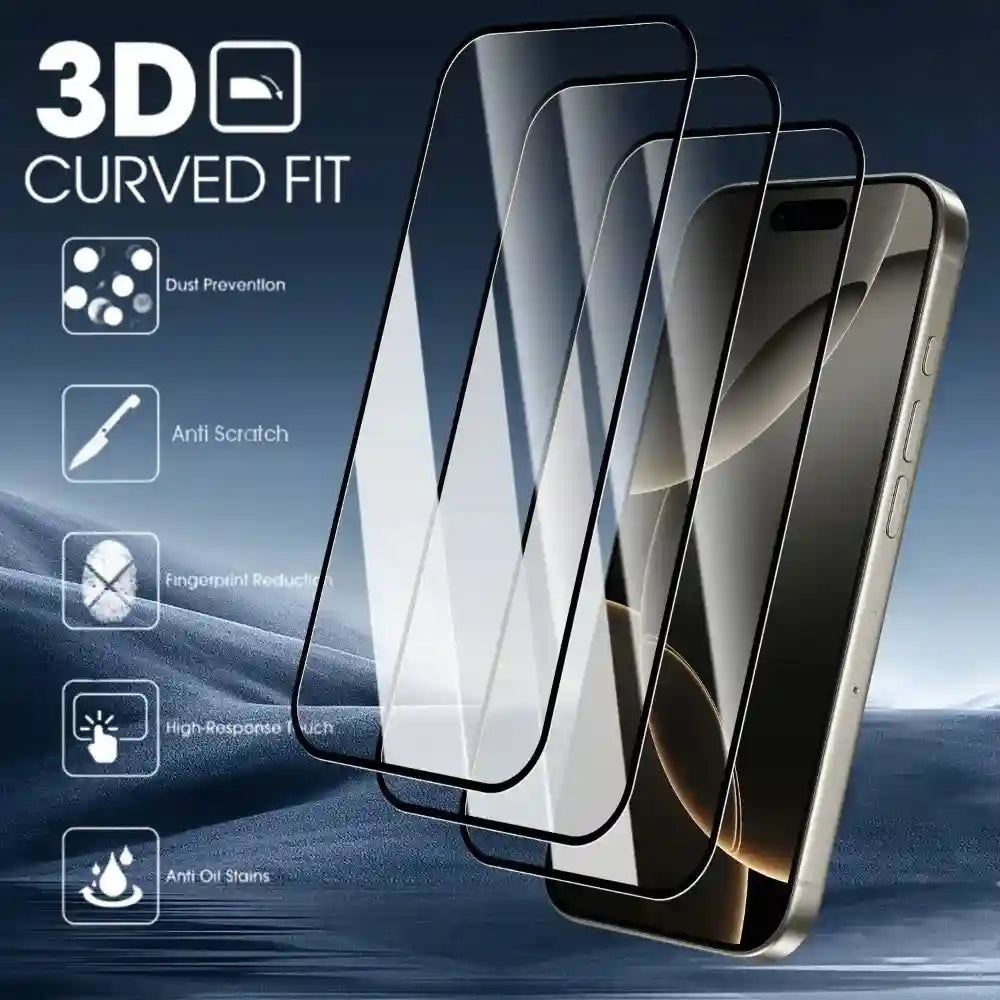iPhone Tempered Glass Screen Protector - Full Coverage 4 Pack by Tidesmit AE Tidesmit